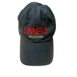 Balenciaga Sinners Charcoal‎ Cap with Brass Clasp